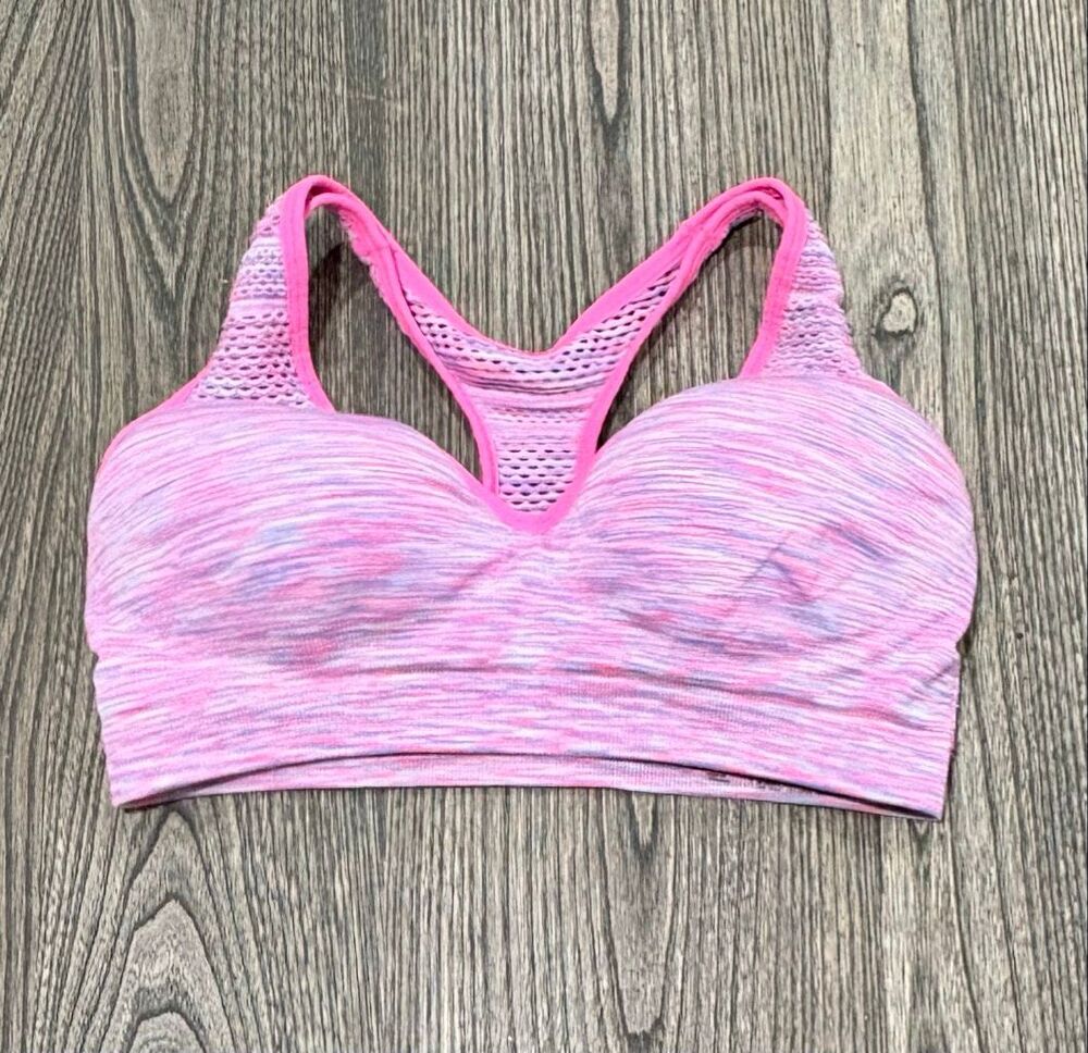 Victoria's Secret PINK Women's Seamless Mesh Racerback Sports Bra Pink Medium